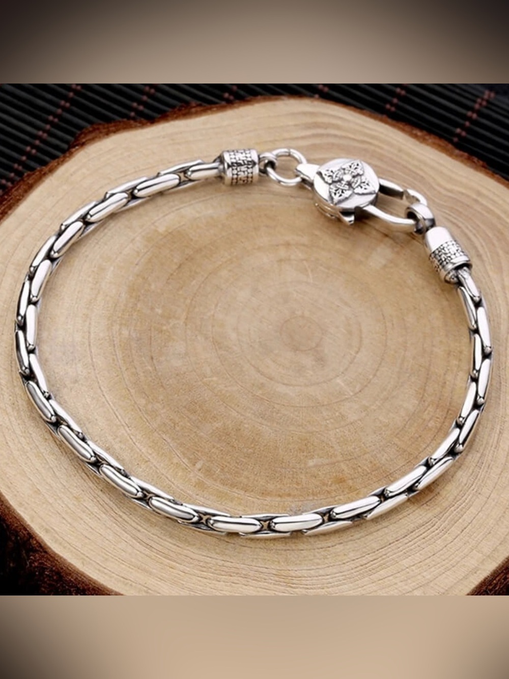 NEW W/OUT TAGS 925 STERLING 4mm VAJRA BYZANTINE WOVEN OXIDIZED BRACELET 8.6” - Picture 2 of 16
